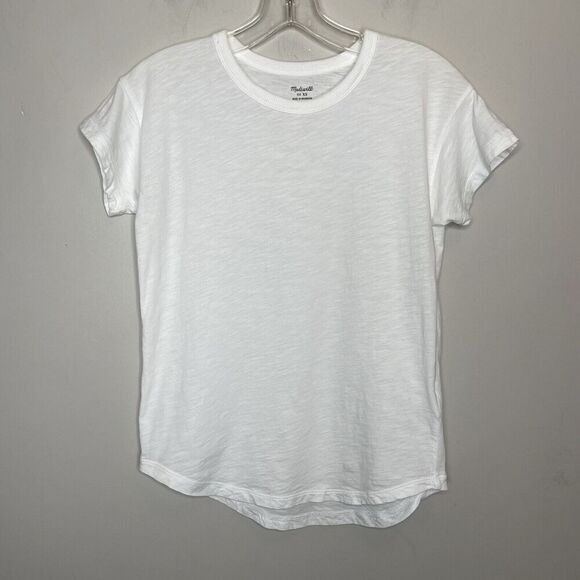 MADEWELL Whisper Tee Women XS Optic White Lightweight Cotton AI537 - Picture 4 of 11